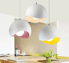 Dome Pendant Light Iron E27 Single or Sets of 3 & 4 Multi-Colour