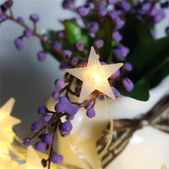 Star LED Fairy Lights, 20 Stars, Warm White, 230cm, Battery