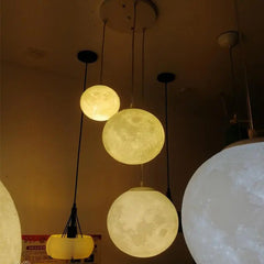 Full Moon 3D LED Pendant Light PVC 5 Sizes Warm Cool White