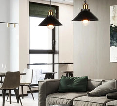 Modern Pendant Light with Iron Shade E27 — Black or Gold