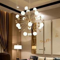 Nordic Art Deco Dandelion Chandelier Iron Glass 3 Sizes LED
