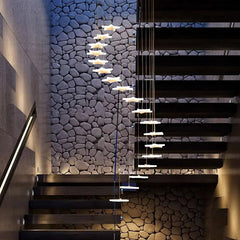Star Chandelier with Clear Glass and Polished Steel