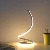 Dimmable Spiral Table Lamp LED Touch Dimmer — White / Black