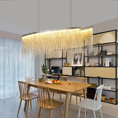 LED Teardrop Chandelier Aluminium Glass Chrome IP44 Warm or Cool White