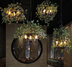 Vintage Birdcage Pendant Light Iron E27 5 Forms Black