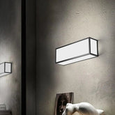 Rectangular LED Wall Light Iron 3 Sizes Black White