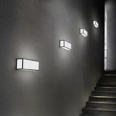 Rectangular LED Wall Light Iron 3 Sizes Black White