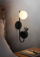 Nordic Plant Wall Light Iron Glass E27 23×56 cm Gold Black