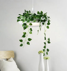 Modern Plant Pendant Lampshade Iron E27 40cm White Black Green