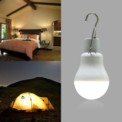 Portable Solar LED Lamp Outdoor — Solar Panel + USB, 5h Autonomy, Hook