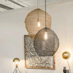 Braided Metal Pendant Light E27 Black — S & M