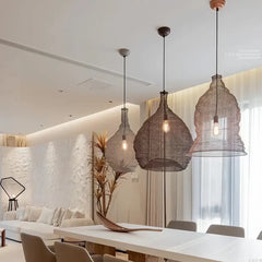 Braided Metal Pendant Light E27 Black — S & M