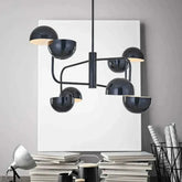 Black Chrome Mirror Ball Pendant Light E27 8-Head Dimmable