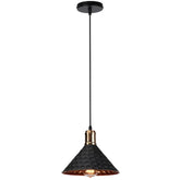 Hammered Metal Pendant Light E27 Black White Grey Gold