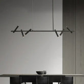 Linear Multi-Spot LED Pendant Light Black — S 120cm / M 140cm