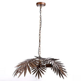 Sculptural Leaf Metal Pendant Light E27 Brown — Ø65cm
