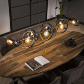 Industrial Ring Pendant Light 8 Rotatable Metal Shades E27 W160cm