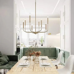 Modern Chandelier Pendant Light E14 8-Light Black Gold Acrylic
