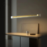 Ribbed Glass Linear LED Pendant Light — S/M/L, Dimmable Option