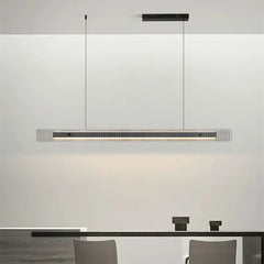 Ribbed Glass Linear LED Pendant Light — S/M/L, Dimmable Option