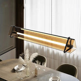 Industrial Linear Pendant Light Integrated LED Gold