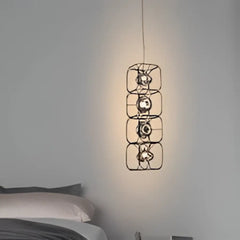 Geometric Metal Pendant Light Integrated LED Dimmable Black