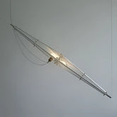 Linear Metal Glass Bar Pendant Light E27 Black White