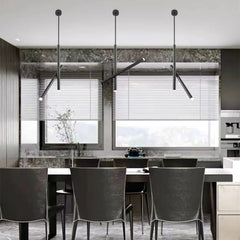 Double Arm Pivot Pendant Light Aluminium Black White 5W 75cm
