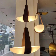 Black Glass & Metal Pendant Light LED — Single or Triple, Dimmable Option