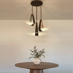 Black Glass & Metal Pendant Light LED — Single or Triple, Dimmable Option