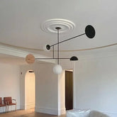 Geometric Metal Chandelier E27 Dimmable Black White Beige