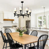 Industrial Glass & Metal Black Pendant Light E27