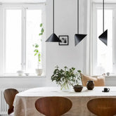 Black Conical Pendant Light E27 — Ø20cm, Cool White 4000K