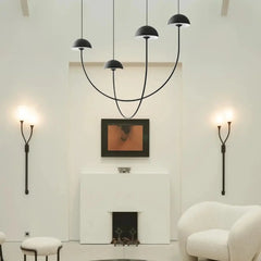 Sculptural Black Pendant Light Dimmable Metal E27 — S/M