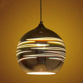 Smoked Brown Glass Globe Pendant Light E27 Metal