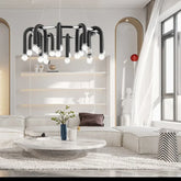 Black U-Bar Pendant Light E14 Multi-Bulb — S & M, 3000K/4000K