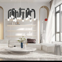 Black U-Bar Pendant Light E14 Multi-Bulb — S & M, 3000K/4000K