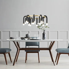 Black U-Bar Pendant Light E14 Multi-Bulb — S & M, 3000K/4000K