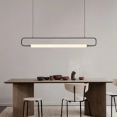 Linear Bar Pendant Light Black Metal Acrylic Bulb Included S/M/L