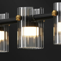 Black Linear Glass Pendant Light E27 Dimmable — S & M, 3000K