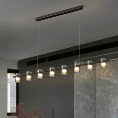 Black Linear Glass Pendant Light E27 Dimmable — S & M, 3000K