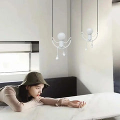 Novelty Spider Figure Pendant Light E27 Metal Black White Yellow