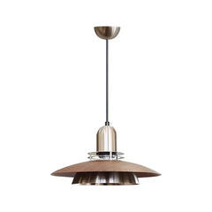 Modern Wood Metal Pendant Light E27 LED Brown 3 Colour Temps