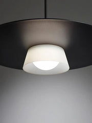 Black Circular LED Ring Pendant Light E27 — Ø40cm, 3000K/4000K