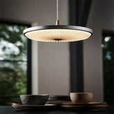 Round Pendant Light Metal Acrylic E27 IP65 Black White