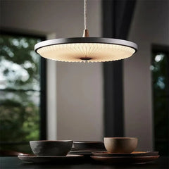Round Pendant Light Metal Acrylic E27 IP65 Black White