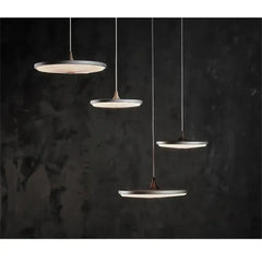 Round Pendant Light Metal Acrylic E27 IP65 Black White