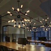 Industrial Sputnik Metal Pendant Light E27 Black 12 to 20 Arms