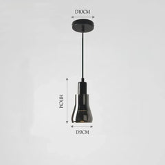 Smoked Glass Pendant Light E27 Modern Industrial 4 Shapes