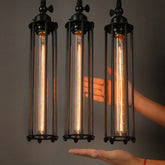 Industrial Vintage Glass Pendant Light E27 Black 40cm
